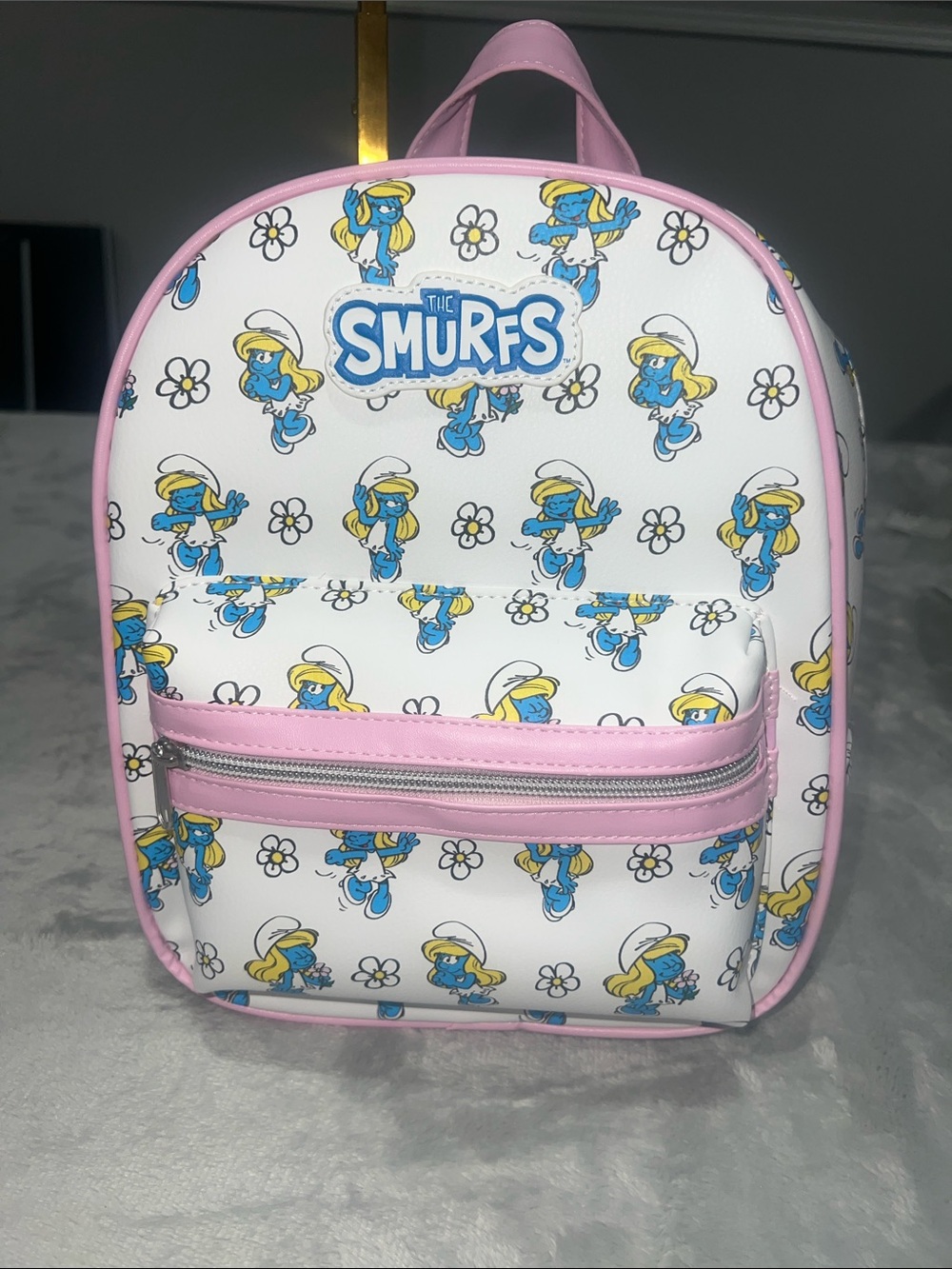 The Smurfs Smurfette Mini Backpack in White & Pink